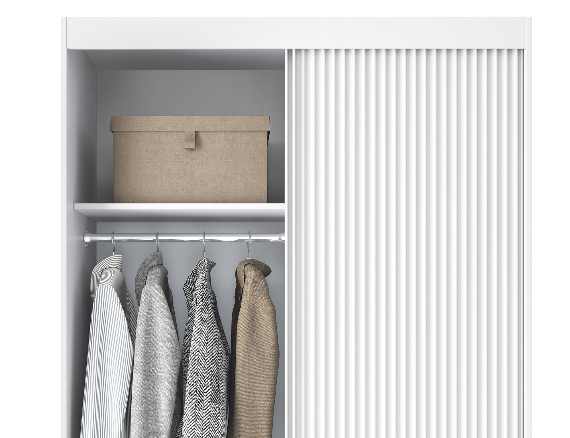 Armoire Dressing Coulissante 120 & 180 cm – Noir ou Blanc – Miroir Optionnel - RAVENTO