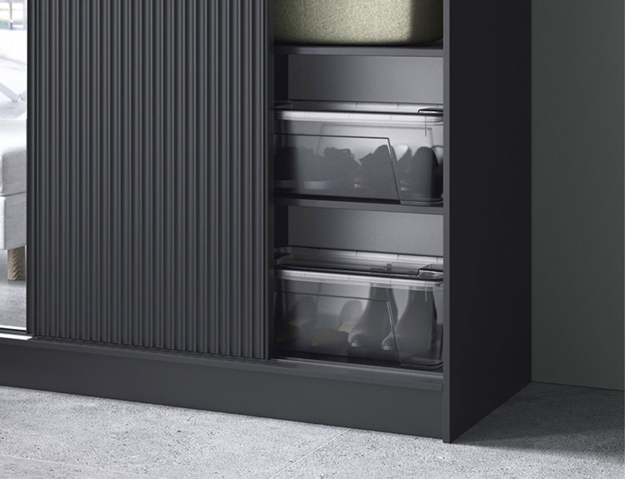 Armoire Dressing Coulissante 120 & 180 cm – Noir ou Blanc – Miroir Optionnel - RAVENTO