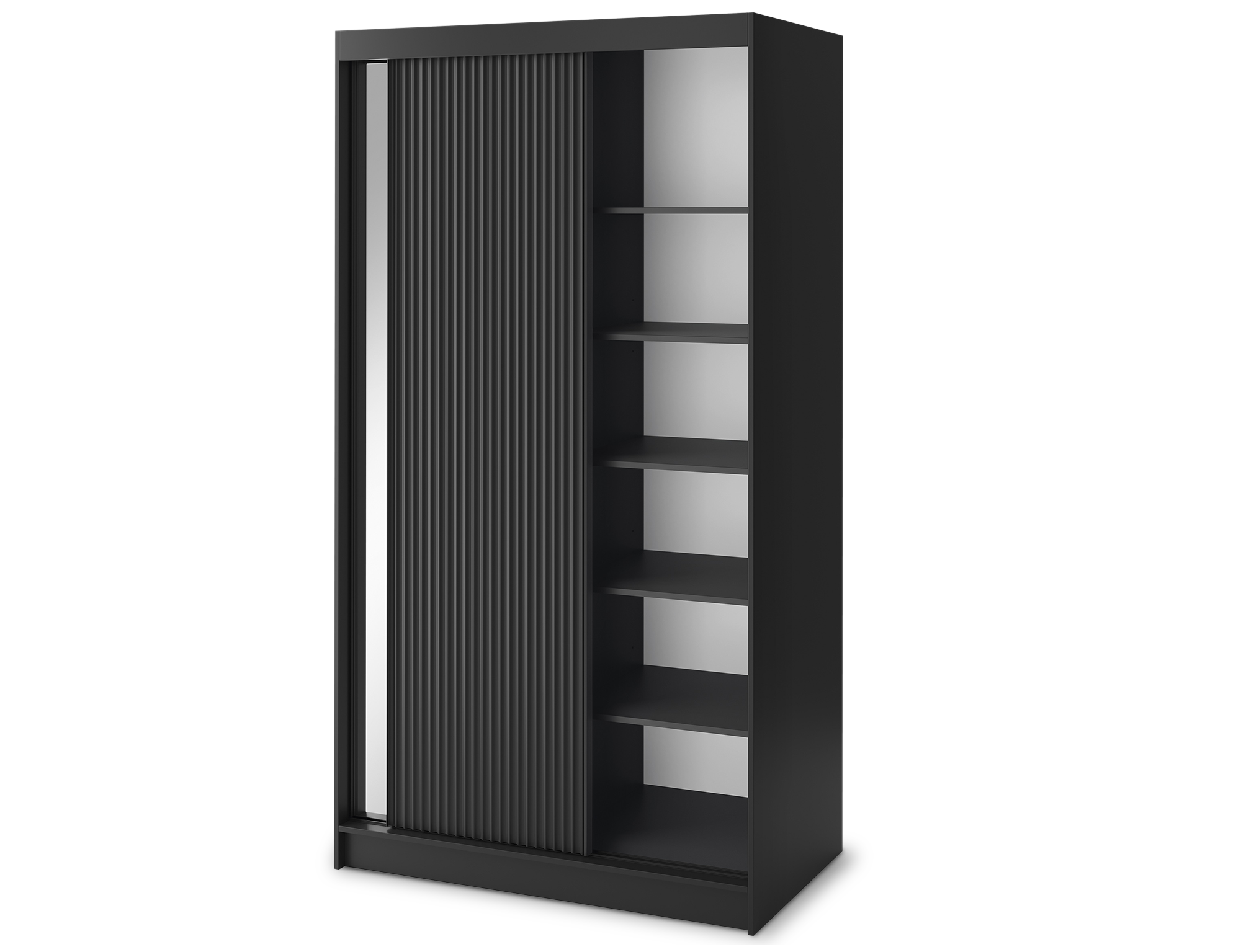 Armoire Dressing Coulissante 120 & 180 cm – Noir ou Blanc – Miroir Optionnel - RAVENTO