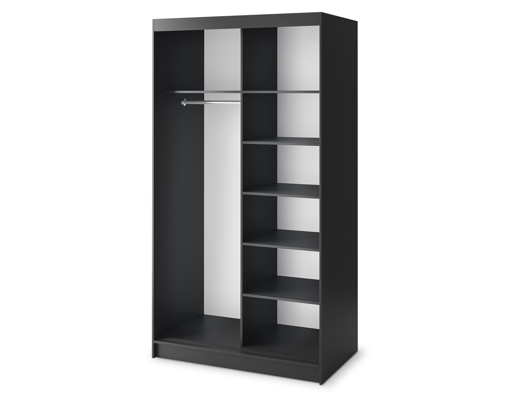 Armoire Dressing Coulissante 120 & 180 cm avec Miroir – Décor Chêne Artisan & Structure Noir Mat - VARELLA