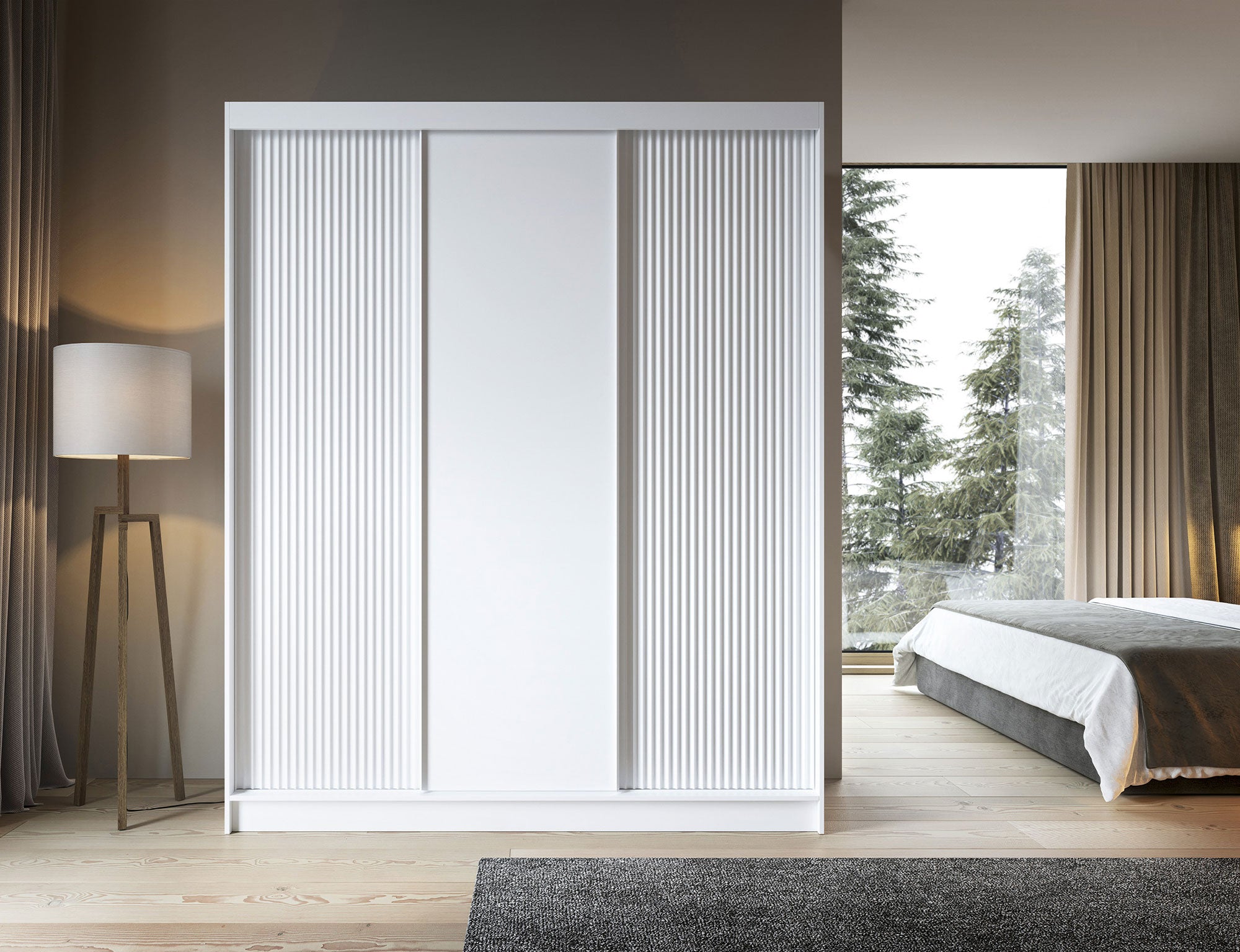 Armoire Dressing Coulissante 120 & 180 cm – Noir ou Blanc – Miroir Optionnel - RAVENTO