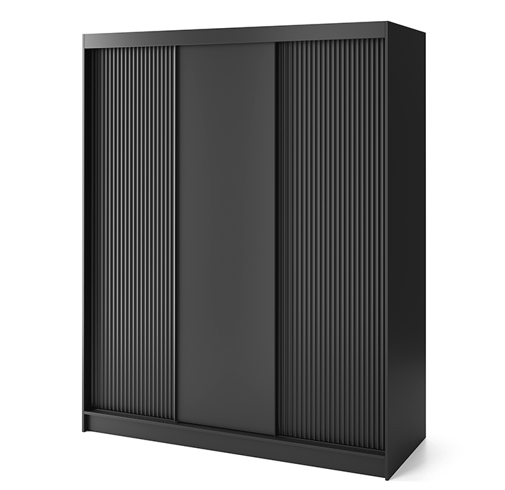 Armoire Dressing Coulissante 120 & 180 cm – Noir ou Blanc – Miroir Optionnel - RAVENTO