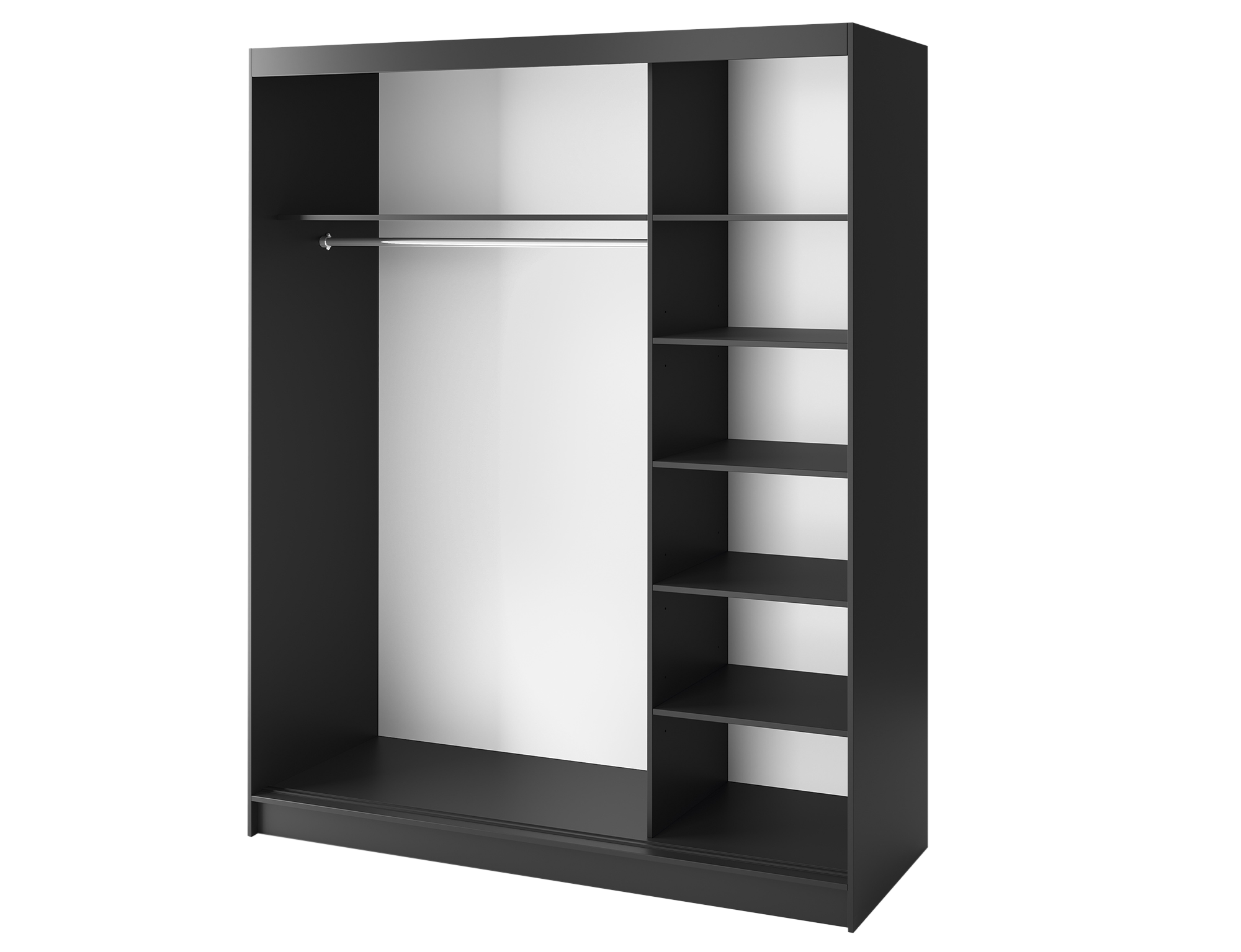 Armoire Dressing Coulissante 120 & 180 cm avec Miroir – Décor Chêne Artisan & Structure Noir Mat - VARELLA