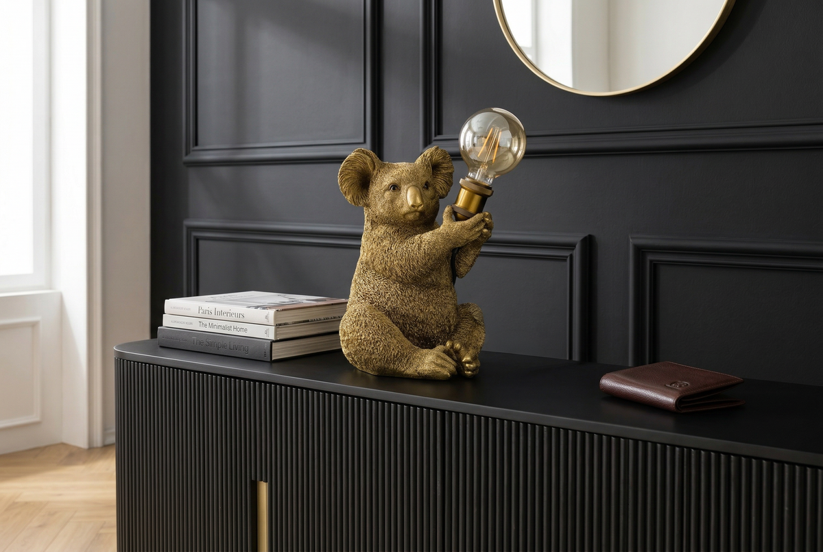 Table lamp KOALA 30cm gold sculpture