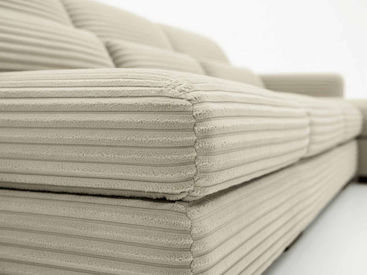 Canapé panoramique en U convertible en velours côtelé de grande épaisseur – Bercy