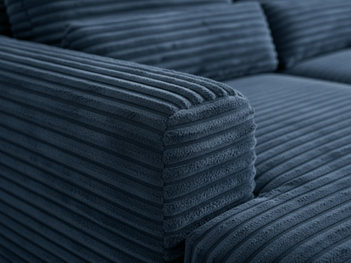 Canapé panoramique en U convertible en velours côtelé de grande épaisseur – Bercy