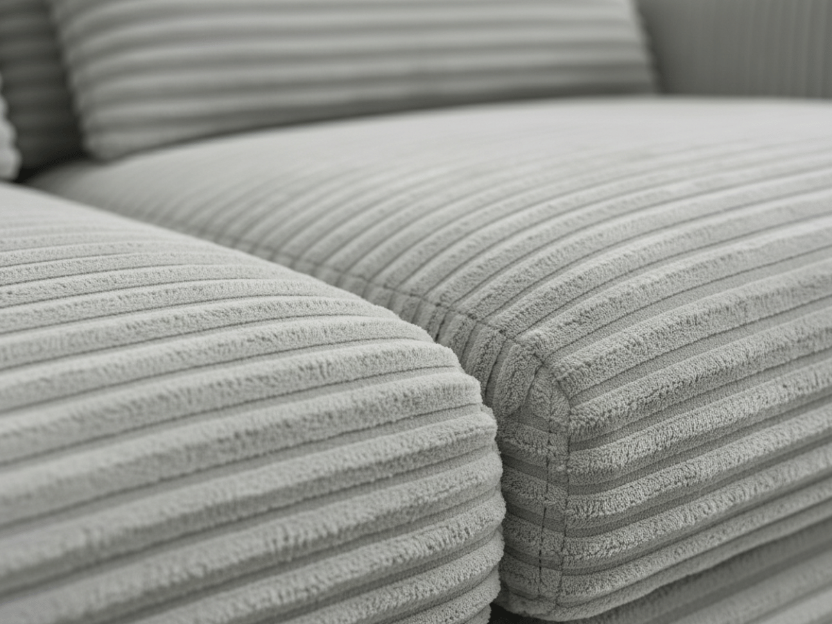 Canapé panoramique en U convertible en velours côtelé de grande épaisseur – Bercy