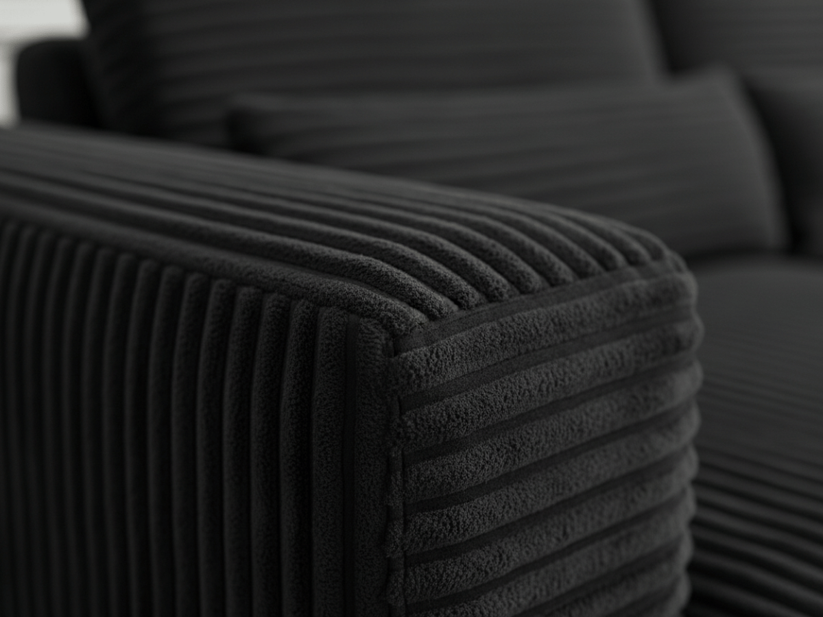 Canapé panoramique en U convertible en velours côtelé de grande épaisseur – Bercy