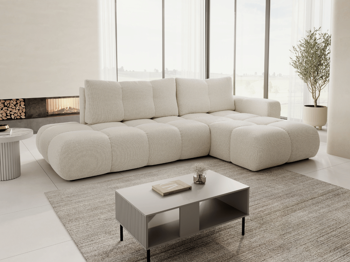 Sofá cama esquinero MAGENTA - Diseño asimétrico y ultra confort