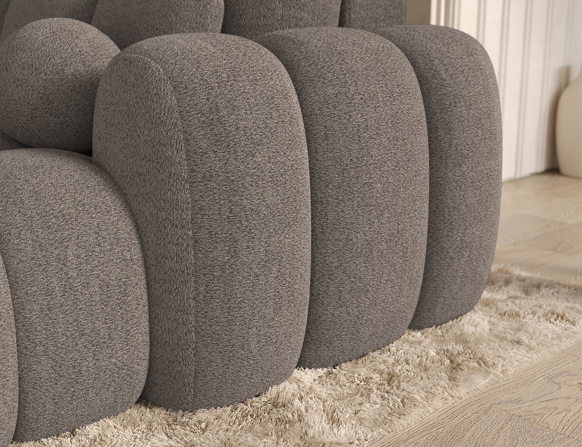Canapé Saint-Germain converti en couchage 145x193 cm – tissu texturé 3D