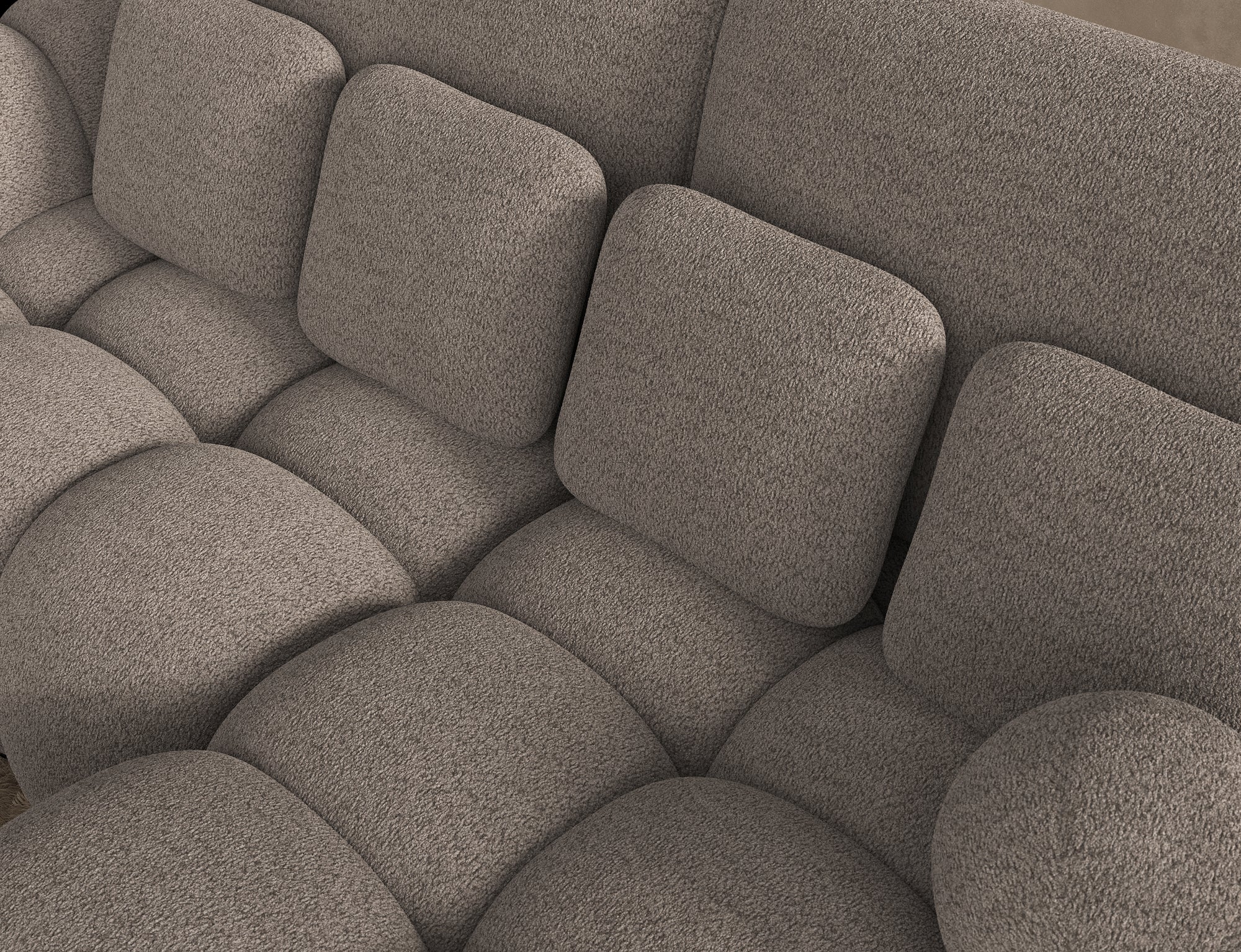 Canapé d'angle convertible Saint-Germain 4 places – vue lifestyle, tissu texturé 3D