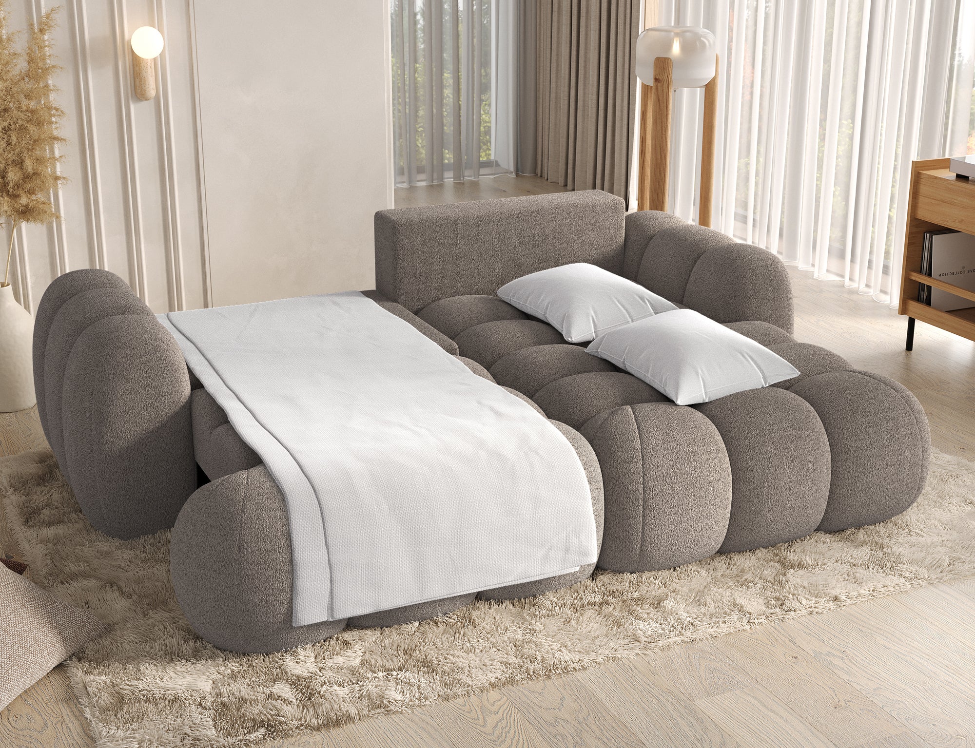 Canapé Saint-Germain avec coffre de rangement intégré – tissu texturé 3D