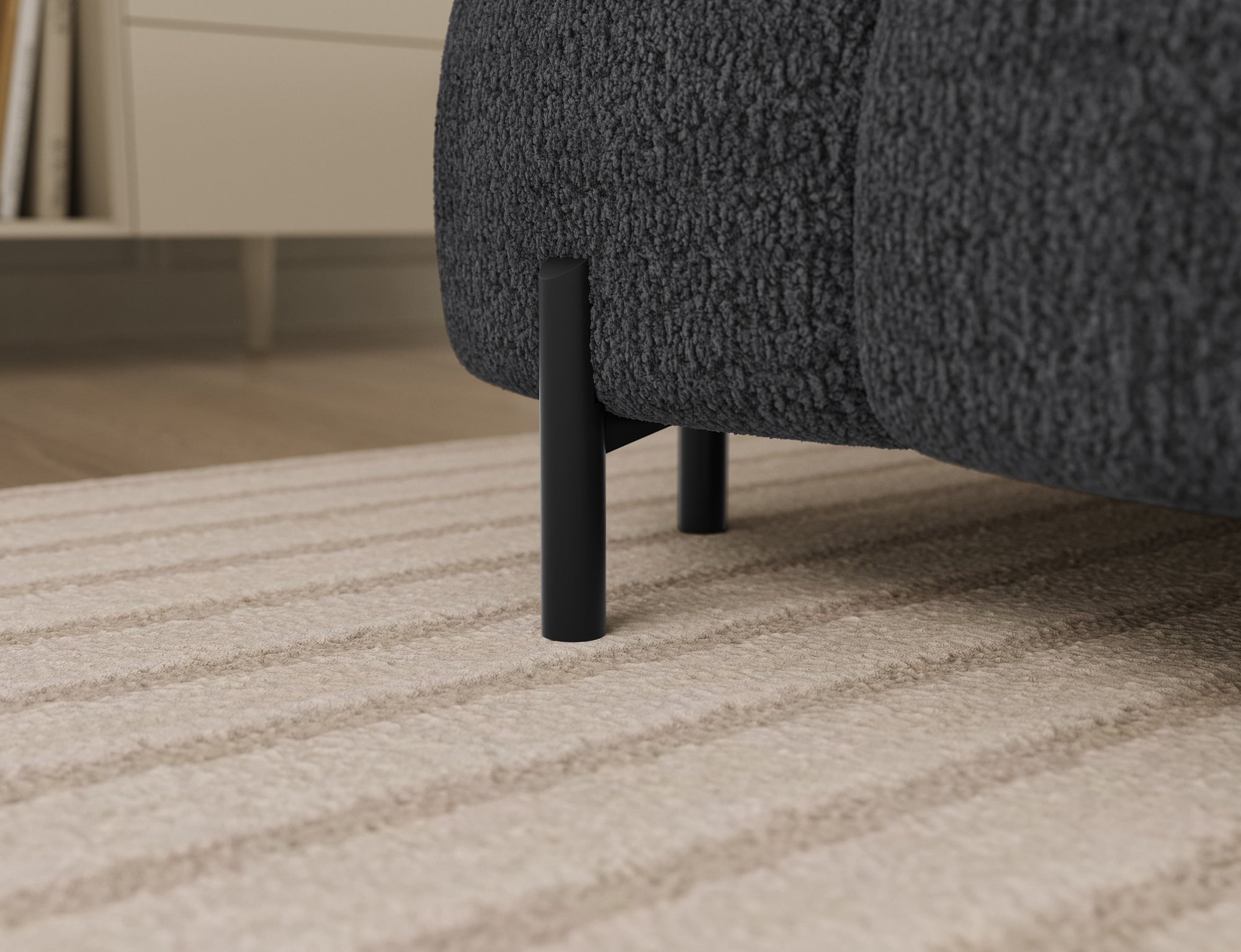 Montceau – Canapé panoramique en U convertible avec coffre et têtières réglables