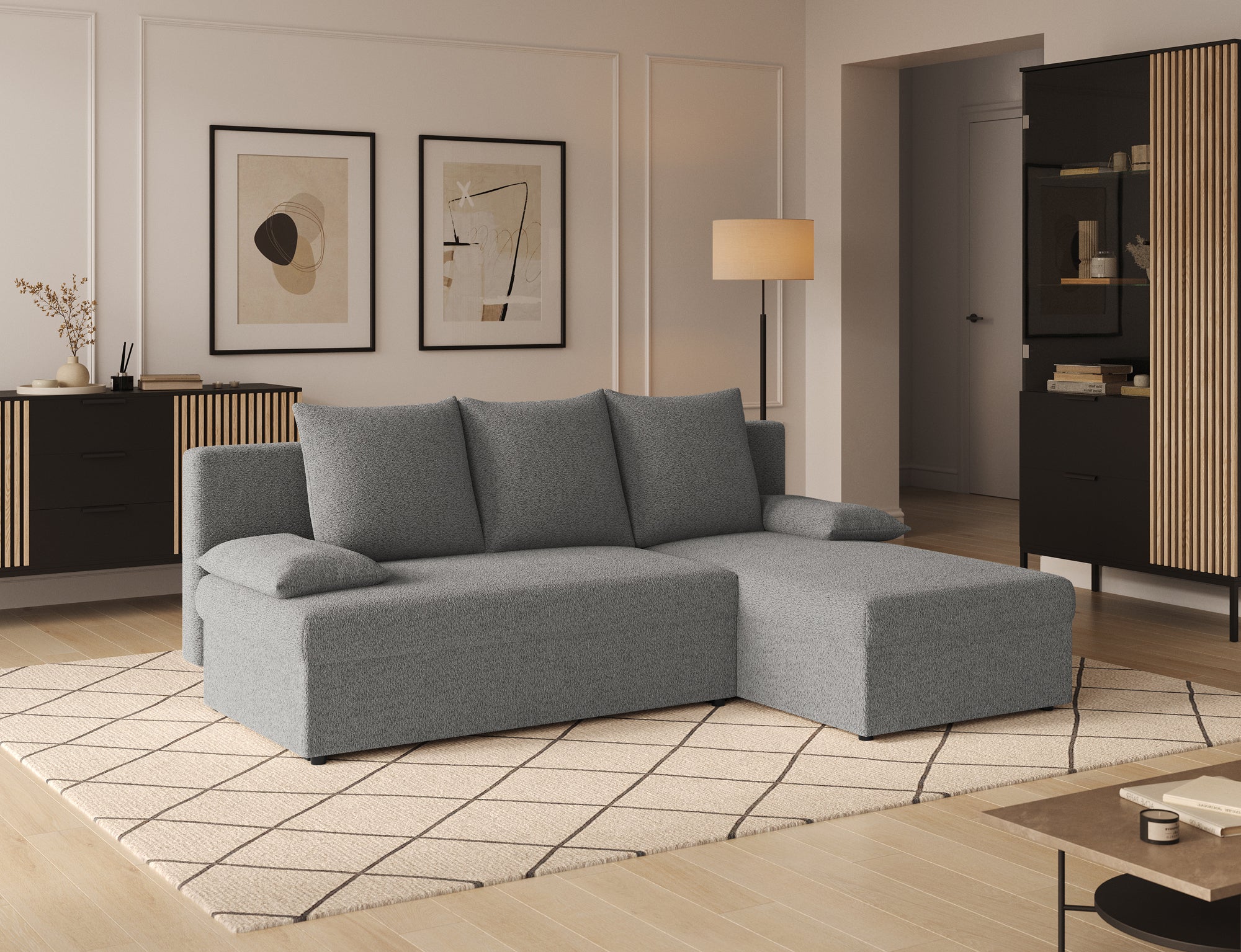 Canapé d’angle Convertible Bastille – Compact, Gain de Place & Petit Prix