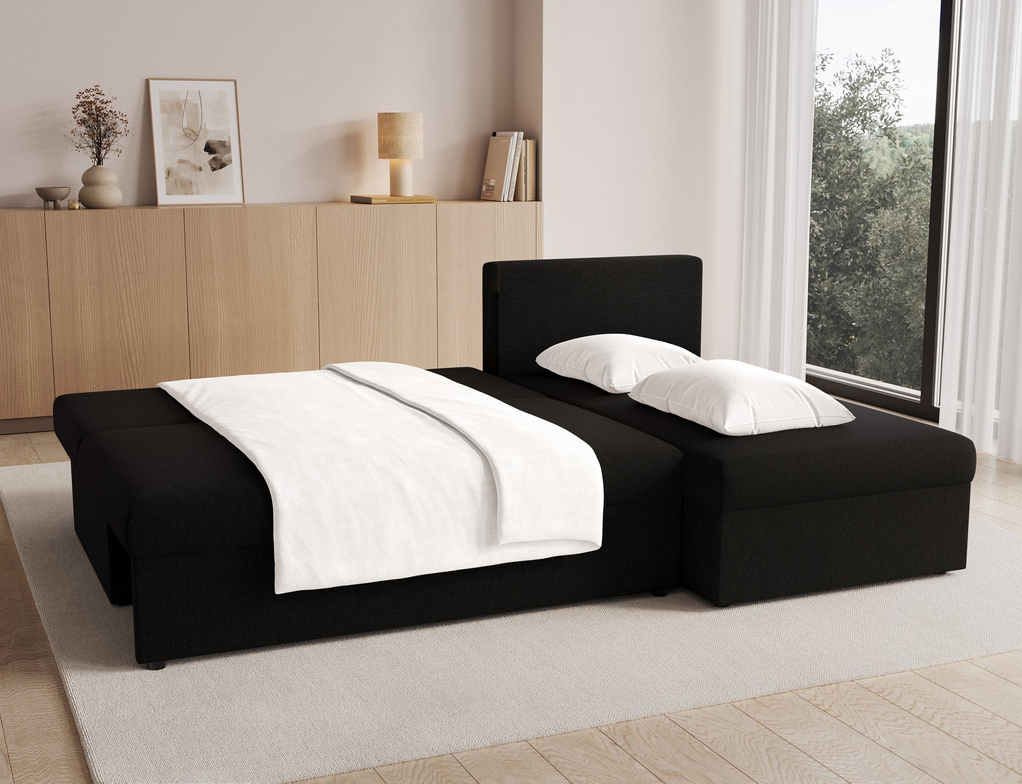 Canapé d’angle Convertible Bastille – Compact, Gain de Place & Petit Prix