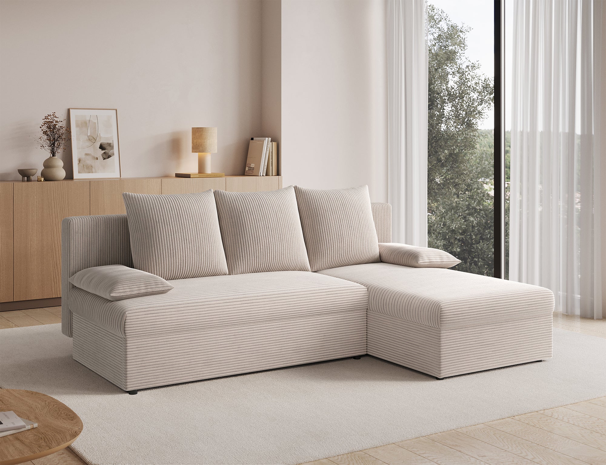 Canapé d’angle Convertible Bastille – Compact, Gain de Place & Petit Prix