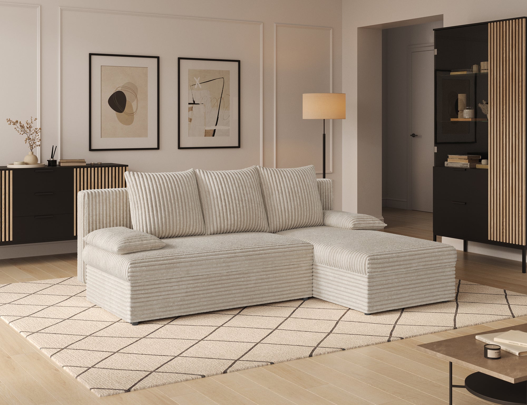 Canapé d’angle Convertible Bastille – Compact, Gain de Place & Petit Prix