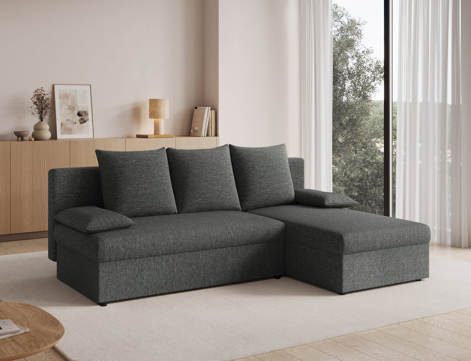 Canapé d’angle Convertible Bastille – Compact, Gain de Place & Petit Prix