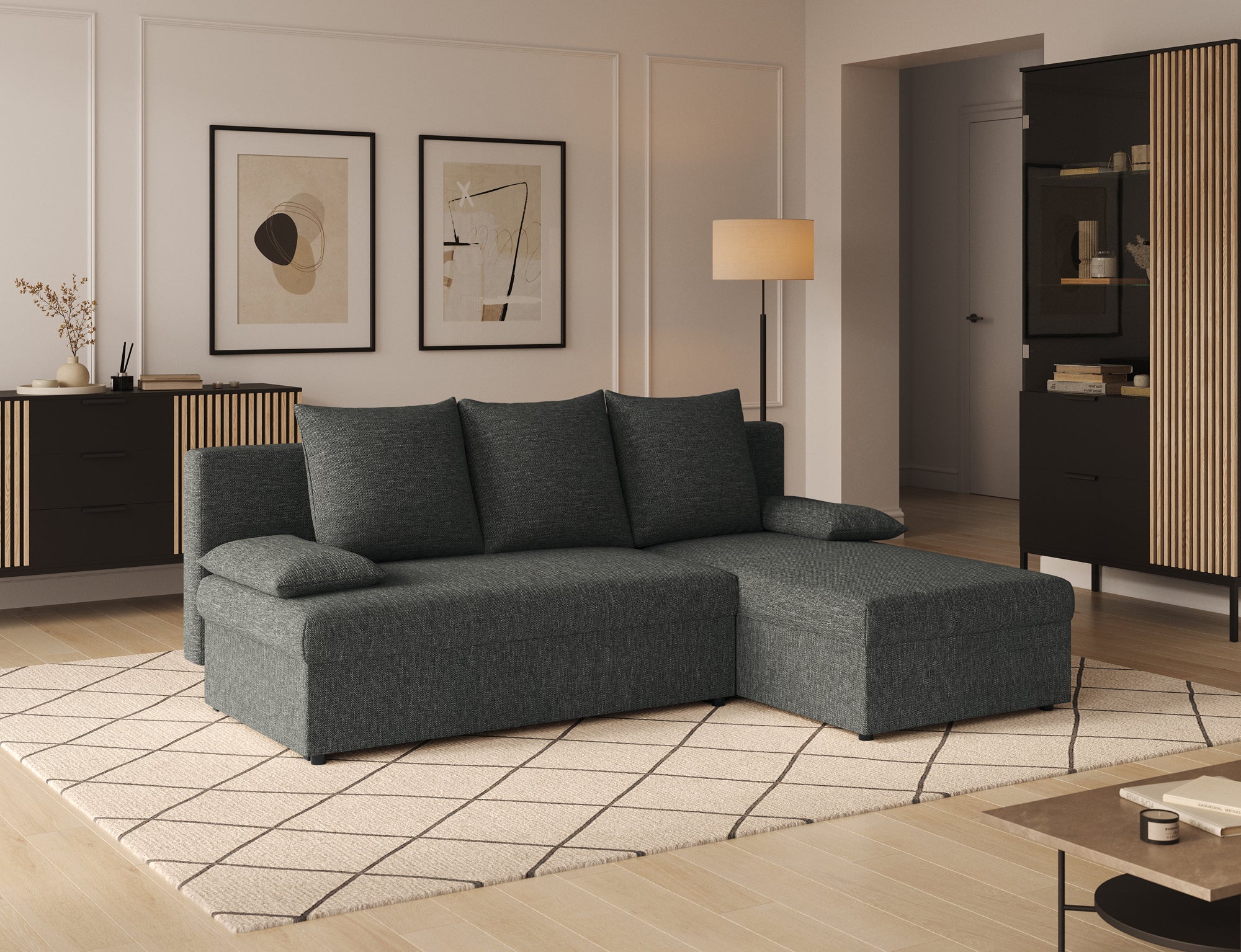 Canapé d’angle Convertible Bastille – Compact, Gain de Place & Petit Prix