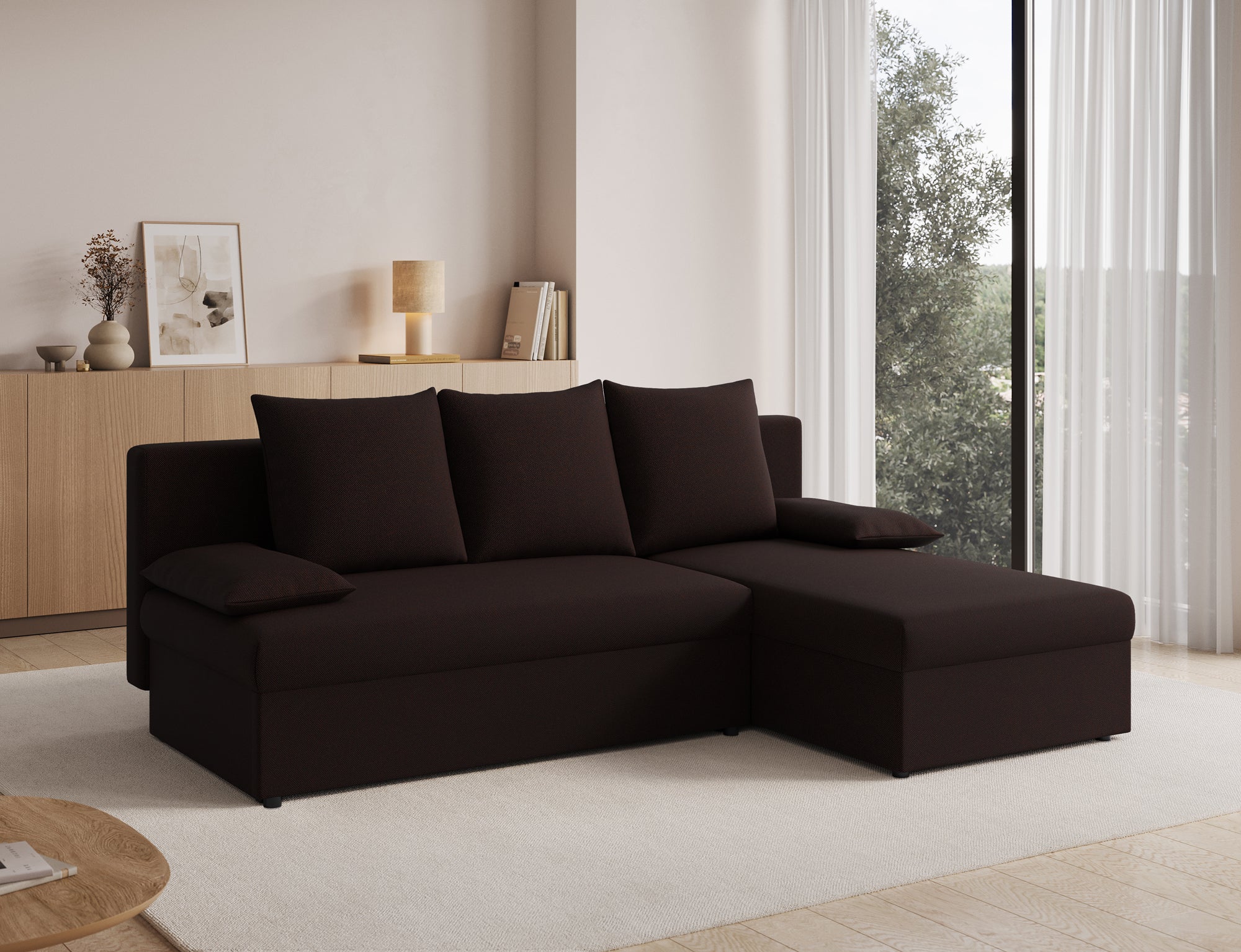 Canapé d’angle Convertible Bastille – Compact, Gain de Place & Petit Prix