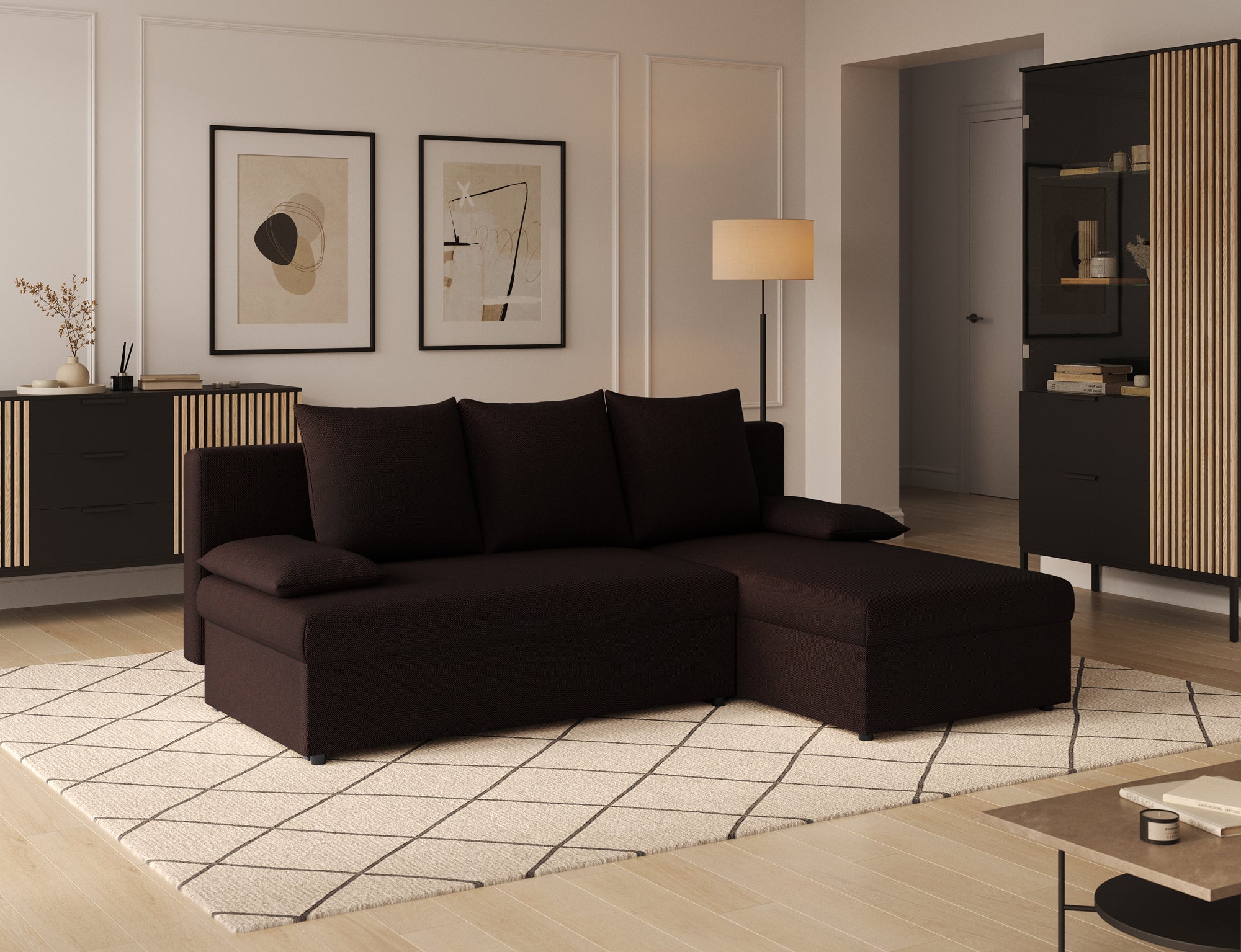 Canapé d’angle Convertible Bastille – Compact, Gain de Place & Petit Prix