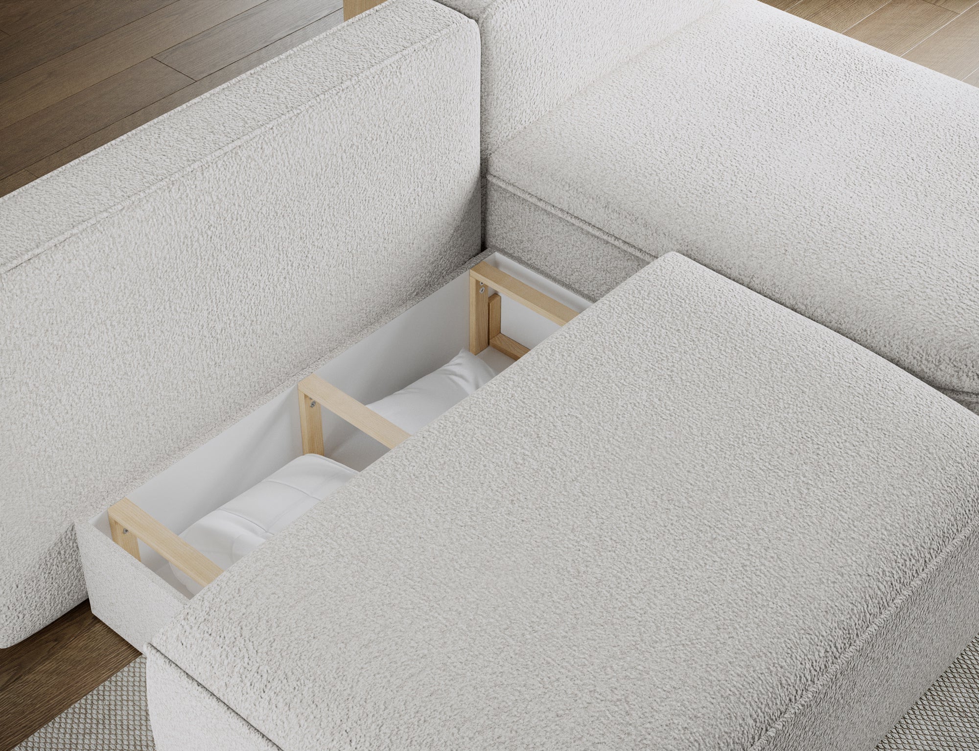 Canapé d’angle convertible avec coffre, idéal petit espace – Châtelet