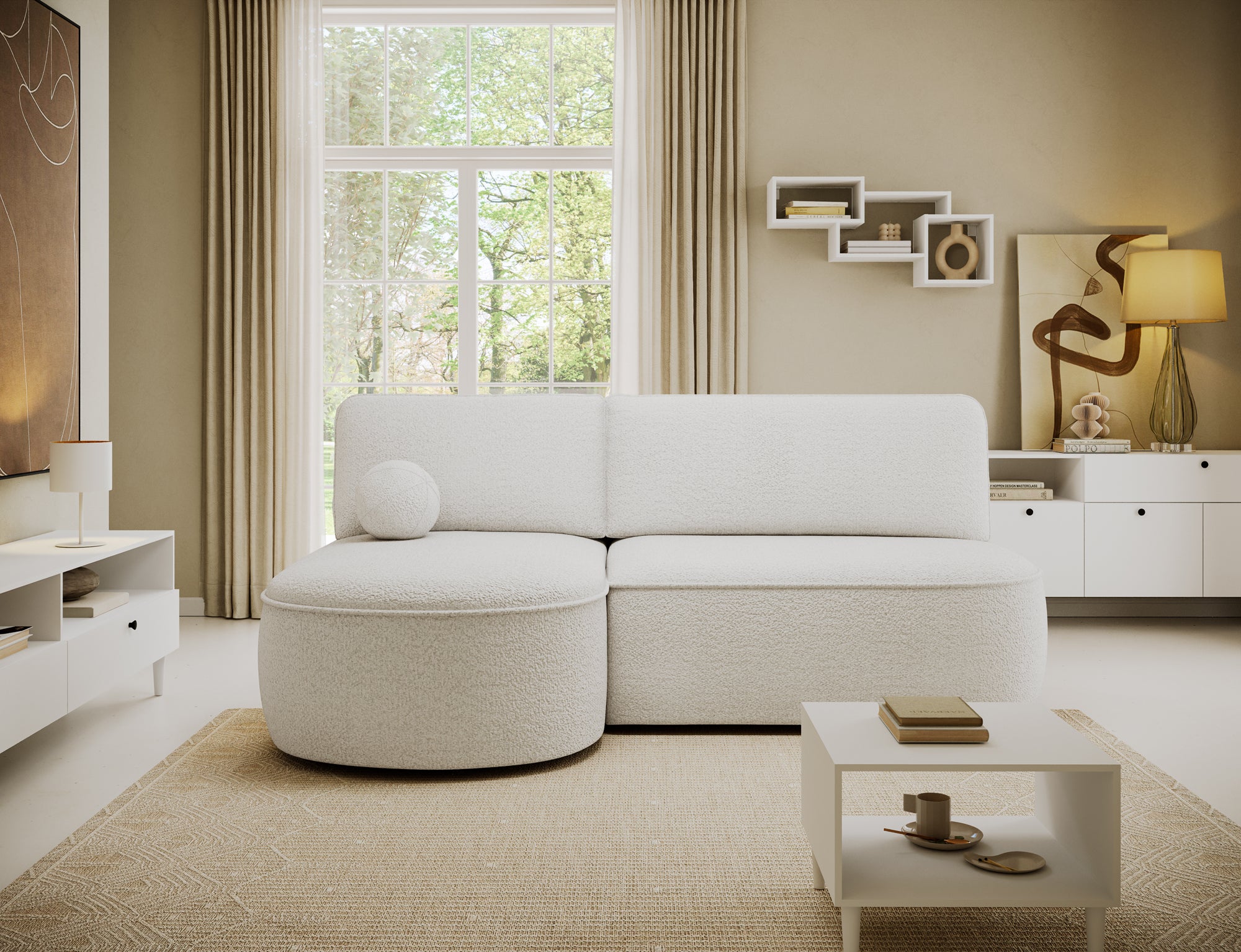 Canapé d’angle convertible avec coffre, idéal petit espace – Châtelet