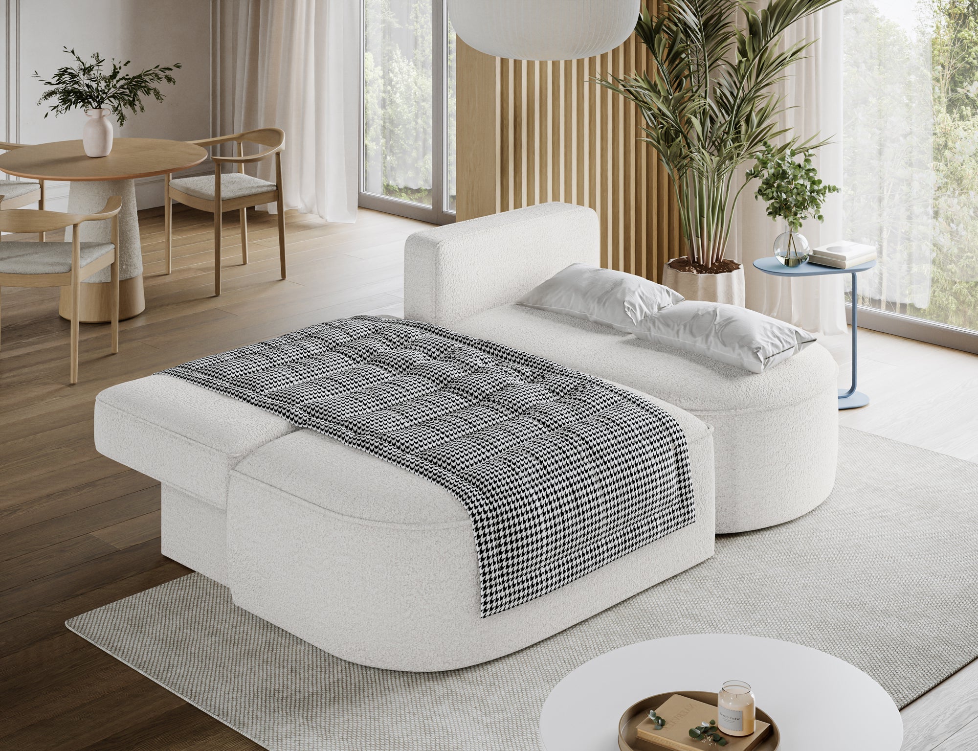 Canapé d’angle convertible avec coffre, idéal petit espace – Châtelet