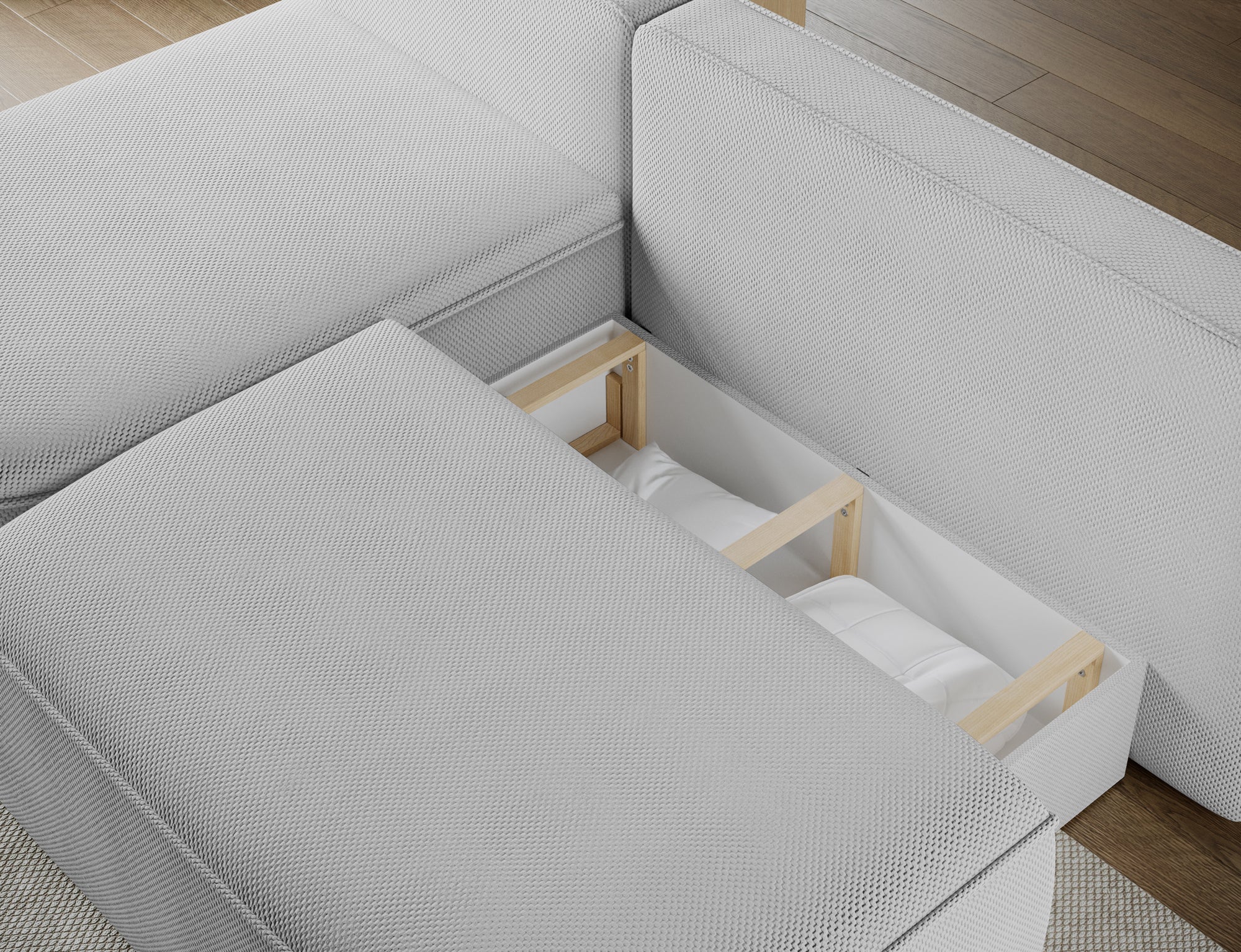 Canapé d’angle convertible avec coffre, idéal petit espace – Châtelet