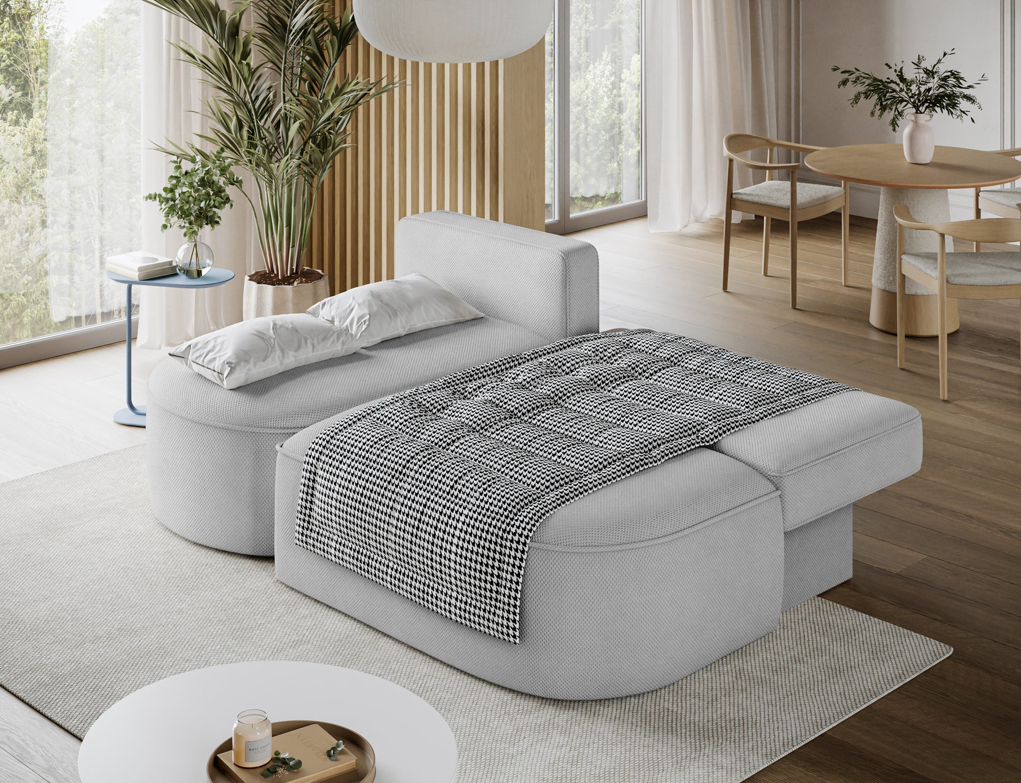 Canapé d’angle convertible avec coffre, idéal petit espace – Châtelet