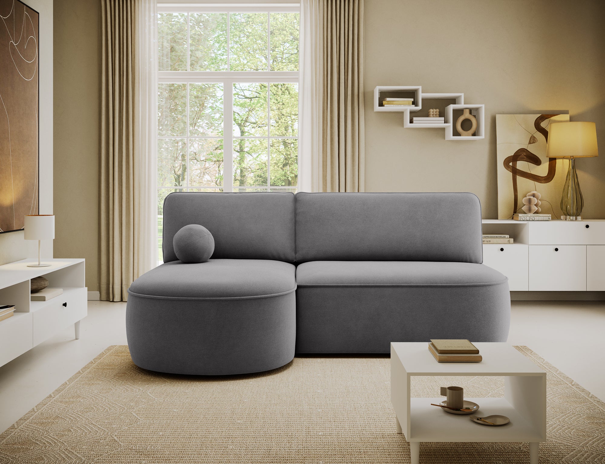 Canapé d’angle convertible avec coffre, idéal petit espace – Châtelet