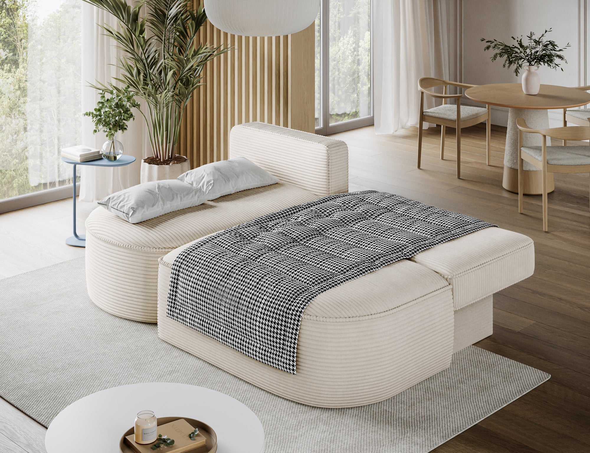 Canapé d’angle convertible avec coffre, idéal petit espace – Châtelet