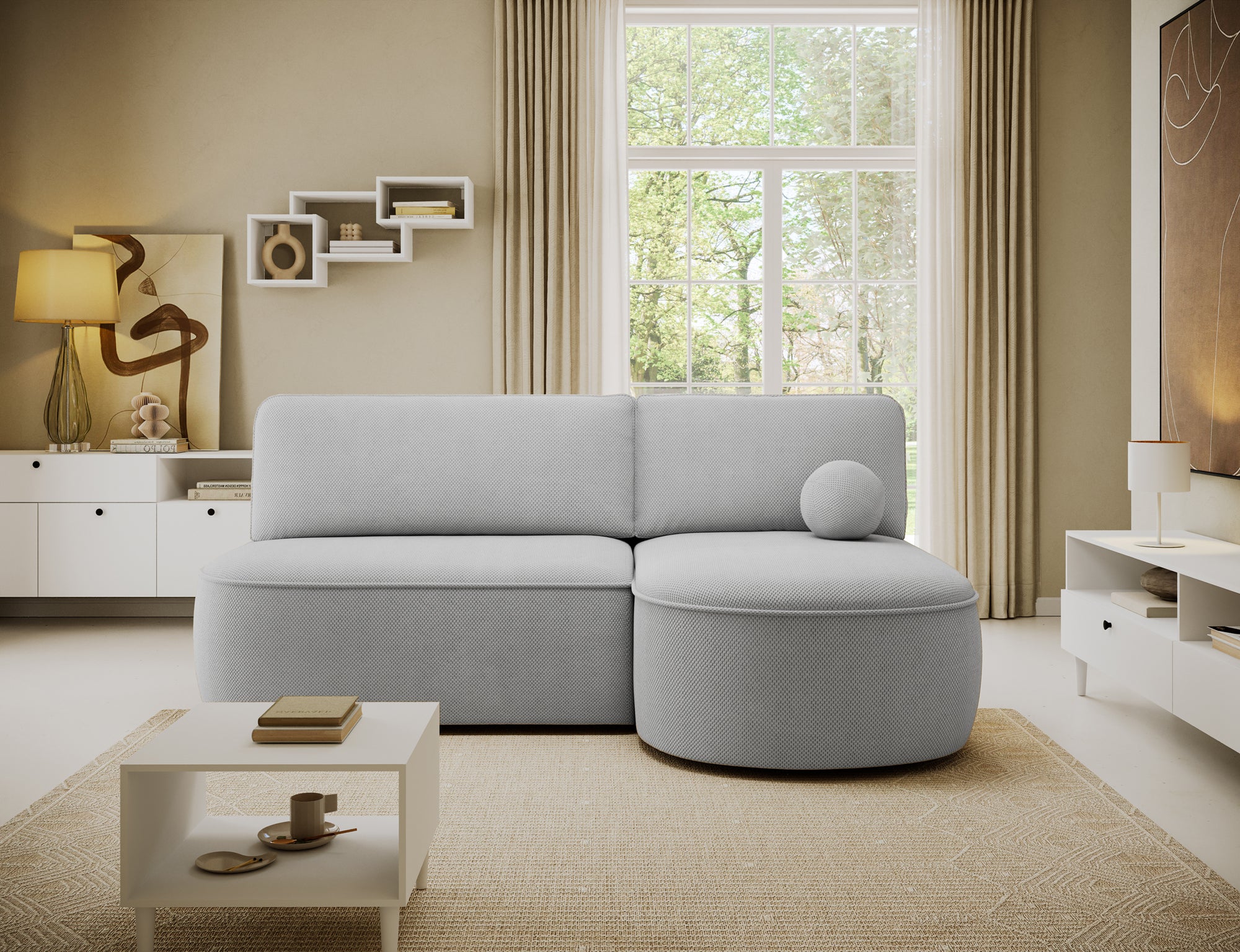 Canapé d’angle convertible avec coffre, idéal petit espace – Châtelet