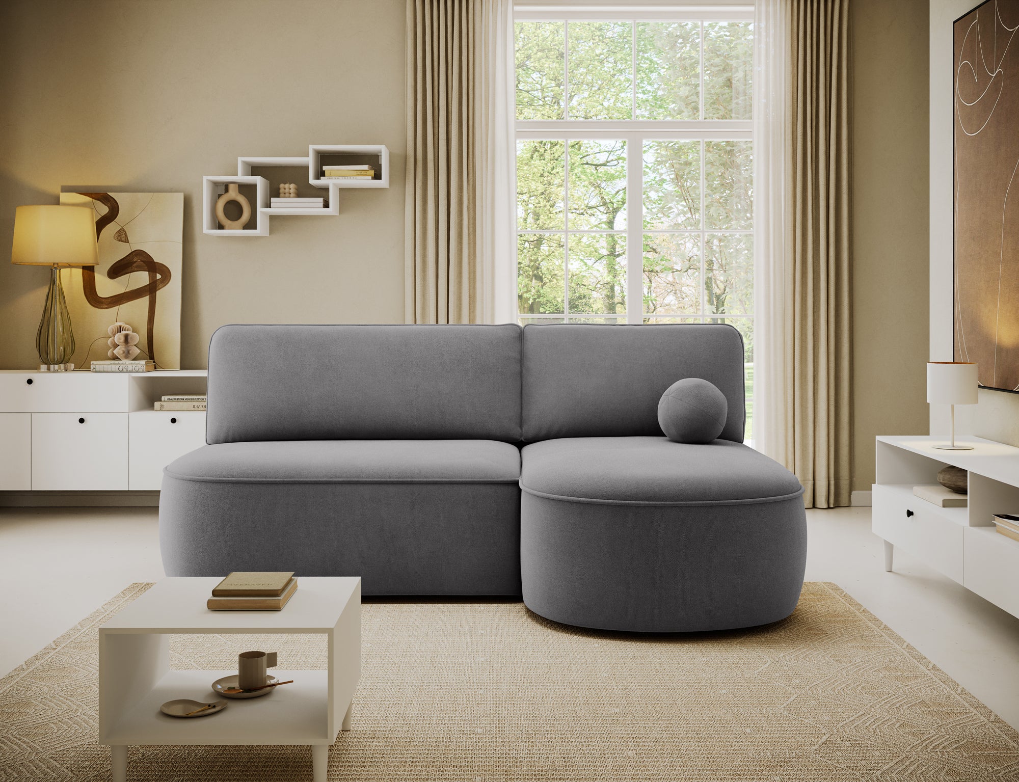 Canapé d’angle convertible avec coffre, idéal petit espace – Châtelet