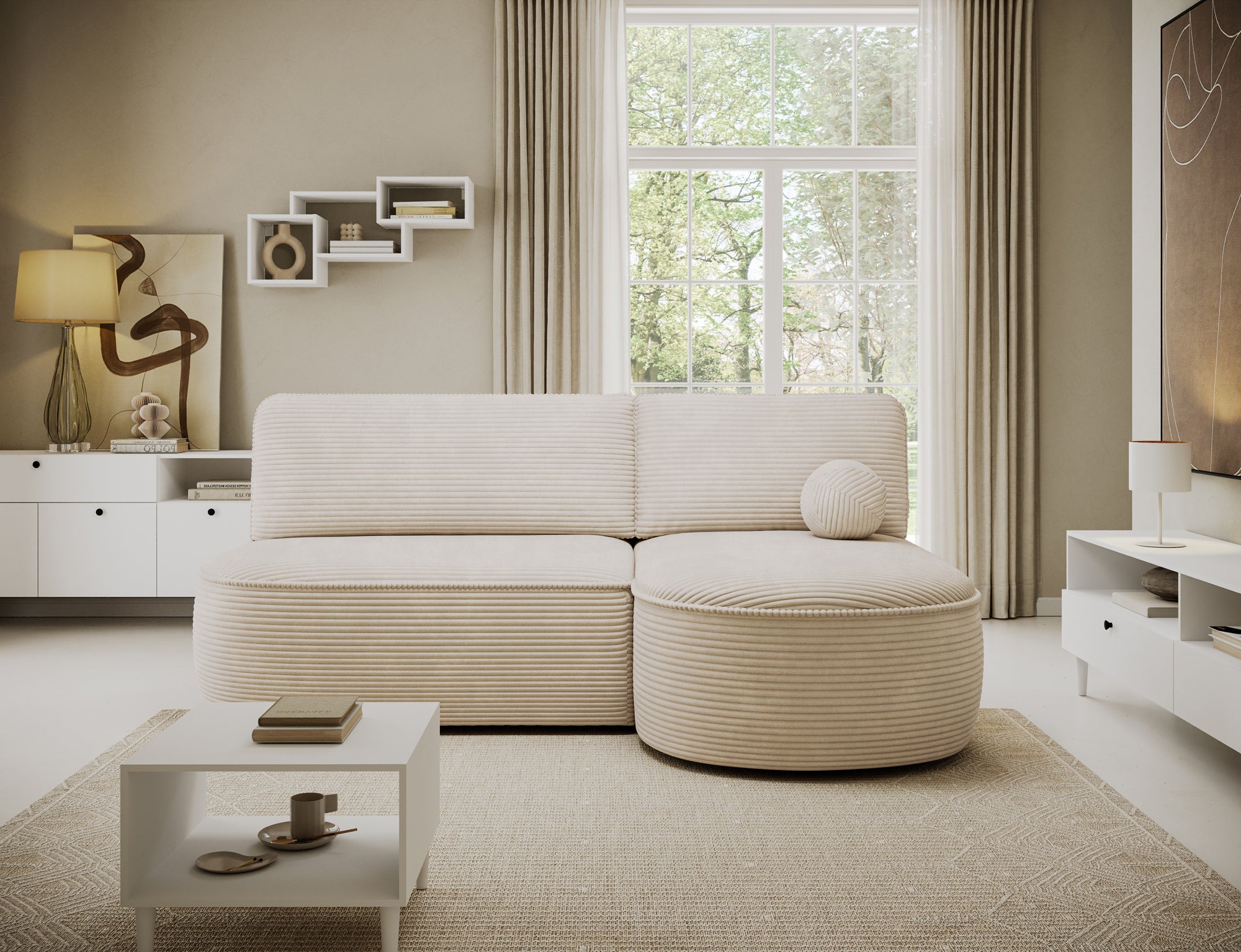 Canapé d’angle convertible avec coffre, idéal petit espace – Châtelet