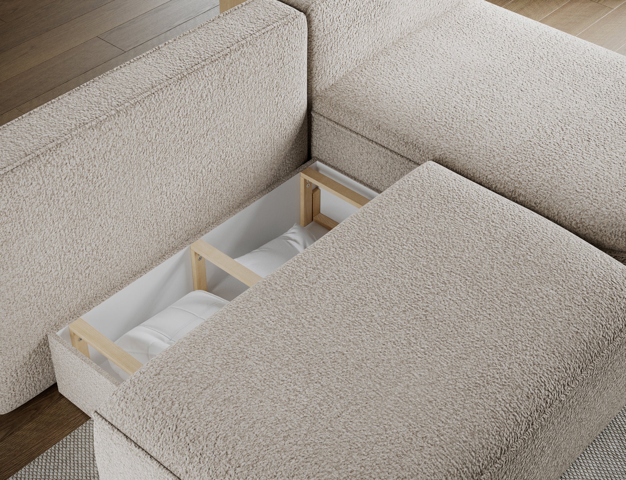 Canapé d’angle convertible avec coffre, idéal petit espace – Châtelet