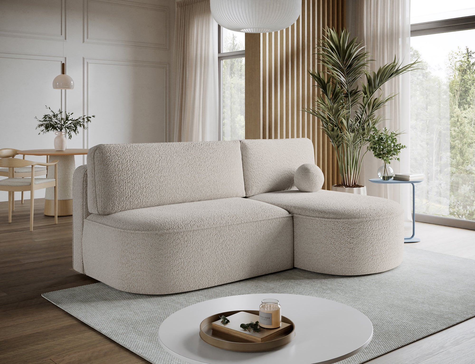 Canapé d’angle convertible avec coffre, idéal petit espace – Châtelet