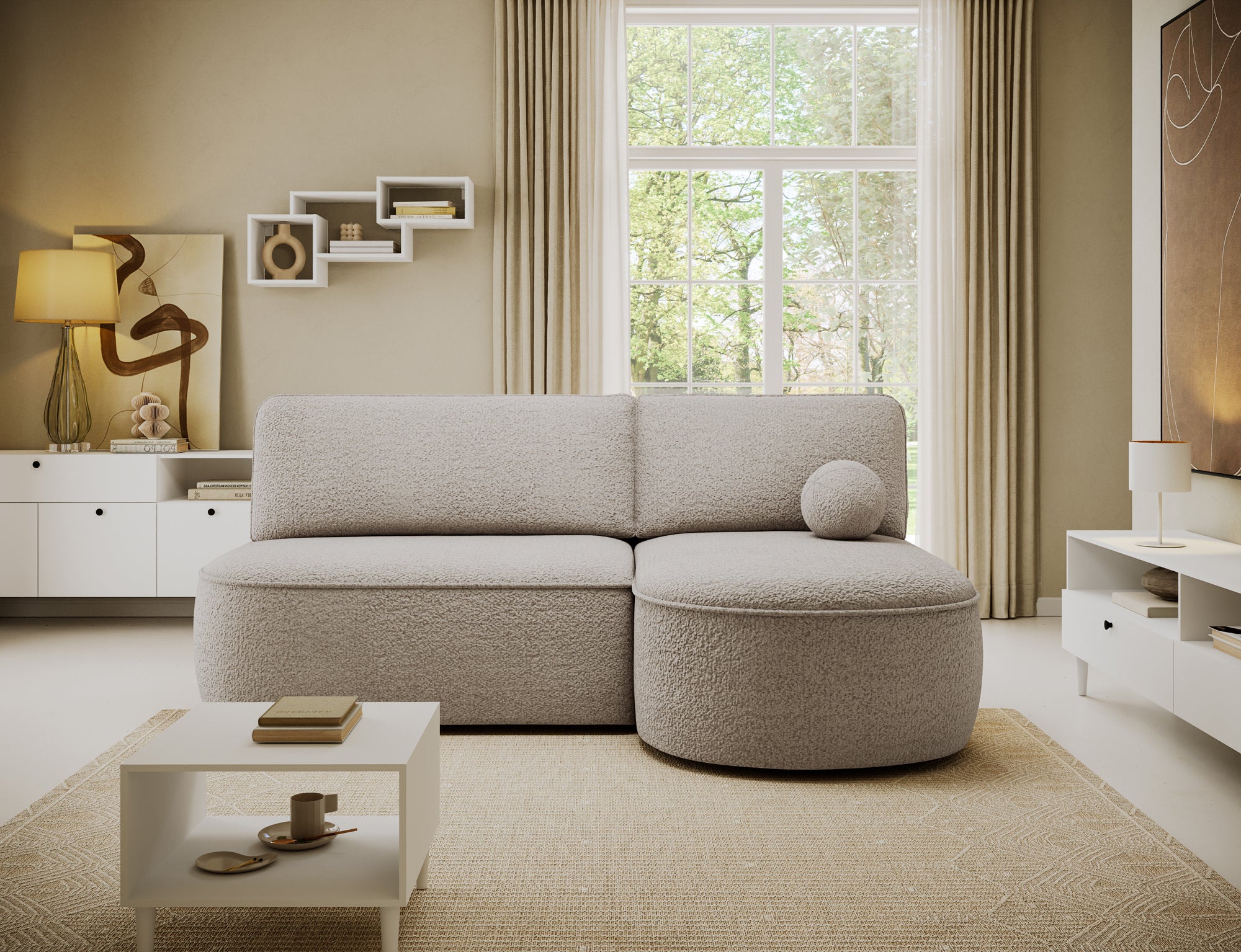 Canapé d’angle convertible avec coffre, idéal petit espace – Châtelet