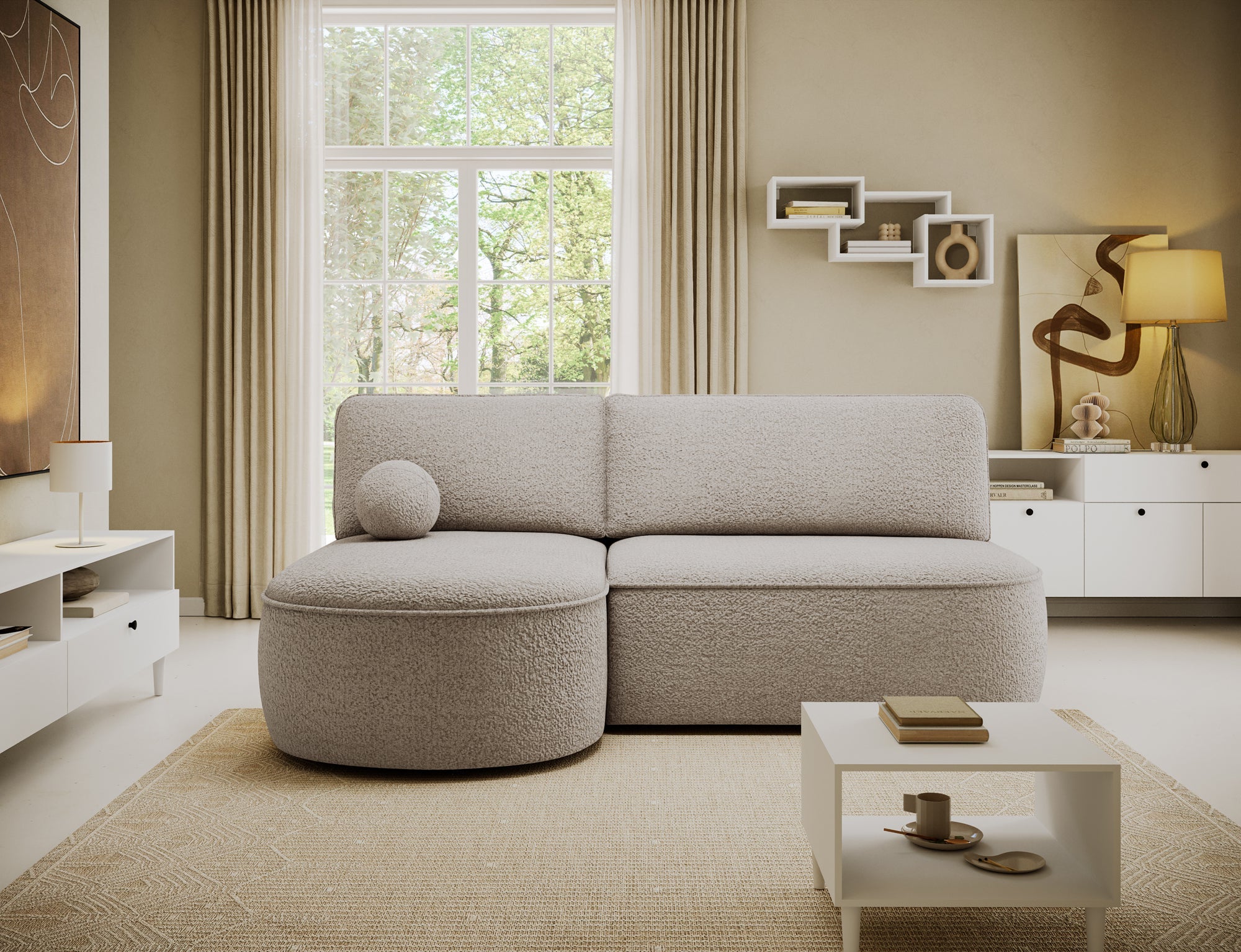 Canapé d’angle convertible avec coffre, idéal petit espace – Châtelet