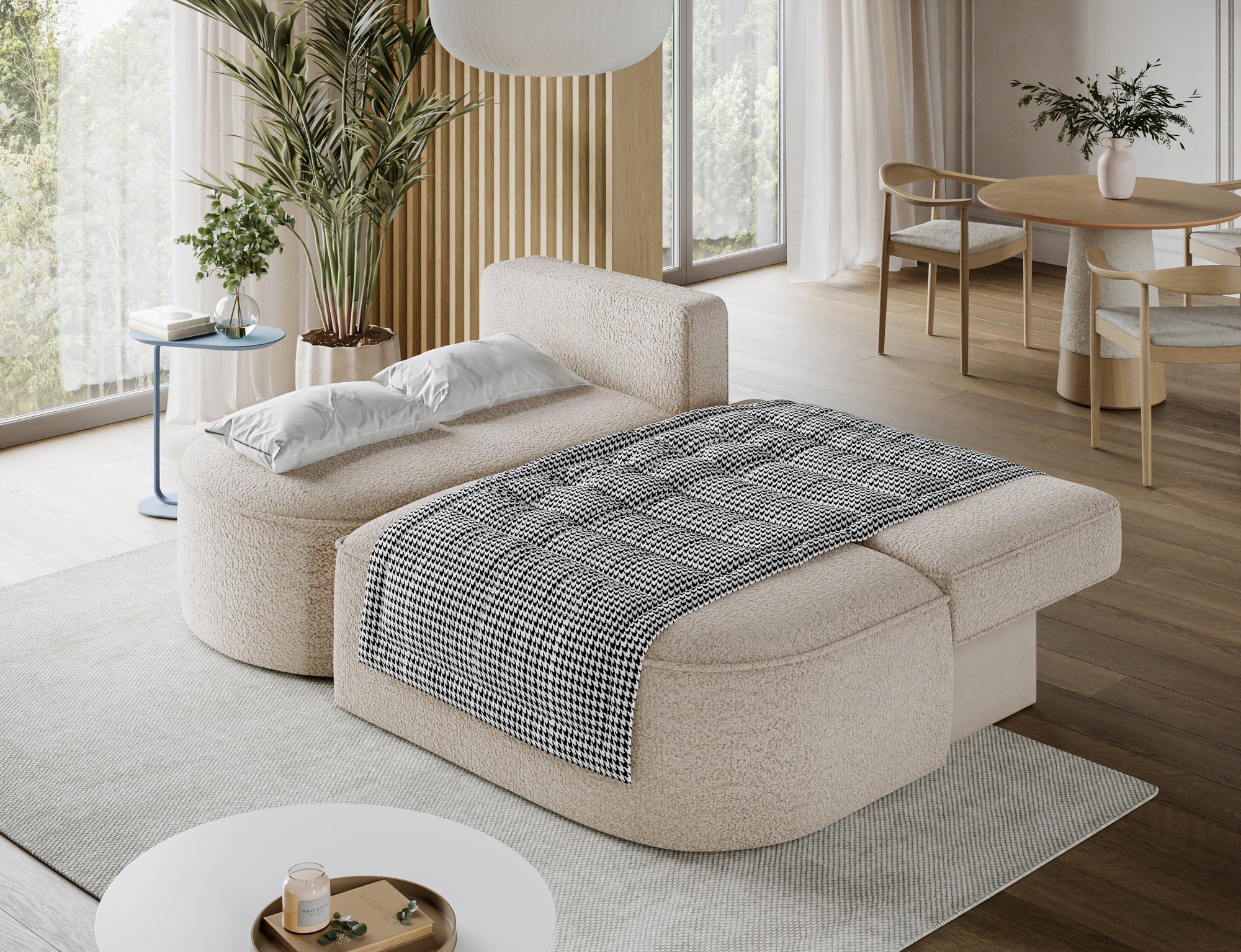 Canapé d’angle convertible avec coffre, idéal petit espace – Châtelet