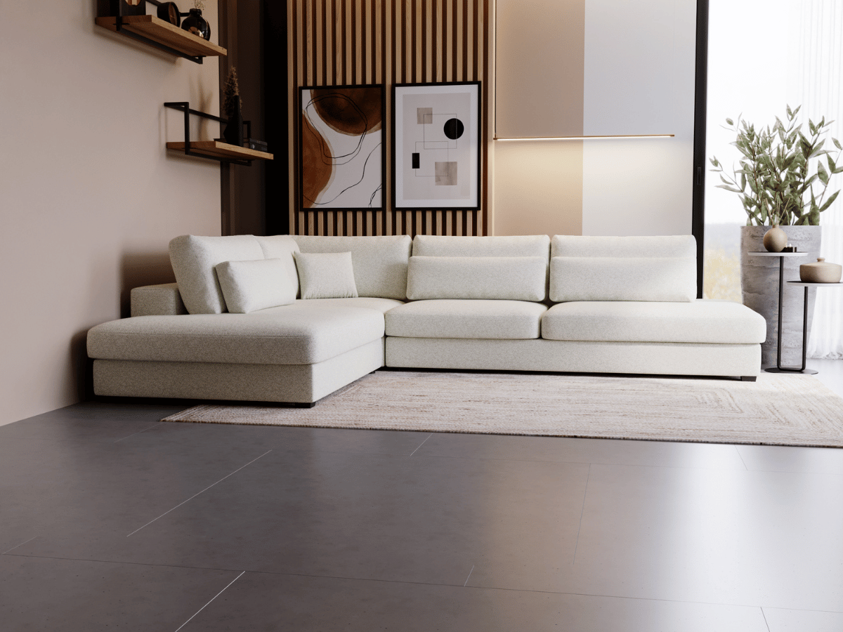 Canapé d'angle velours côtelé grand épaisseur VENDOME