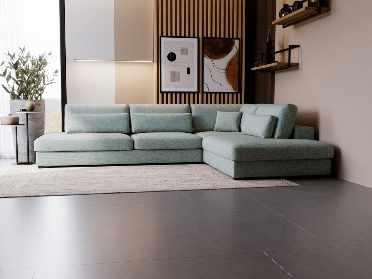 Canapé d'angle velours côtelé grand épaisseur VENDOME