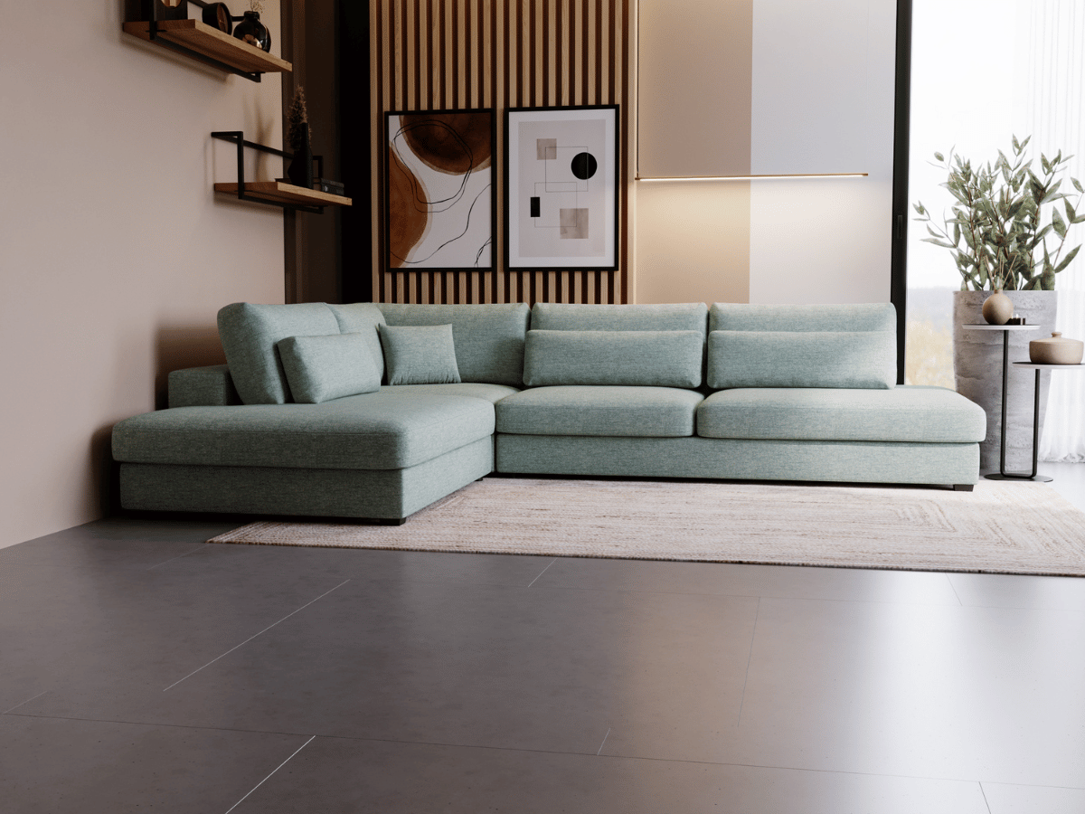 Canapé d'angle velours côtelé grand épaisseur VENDOME