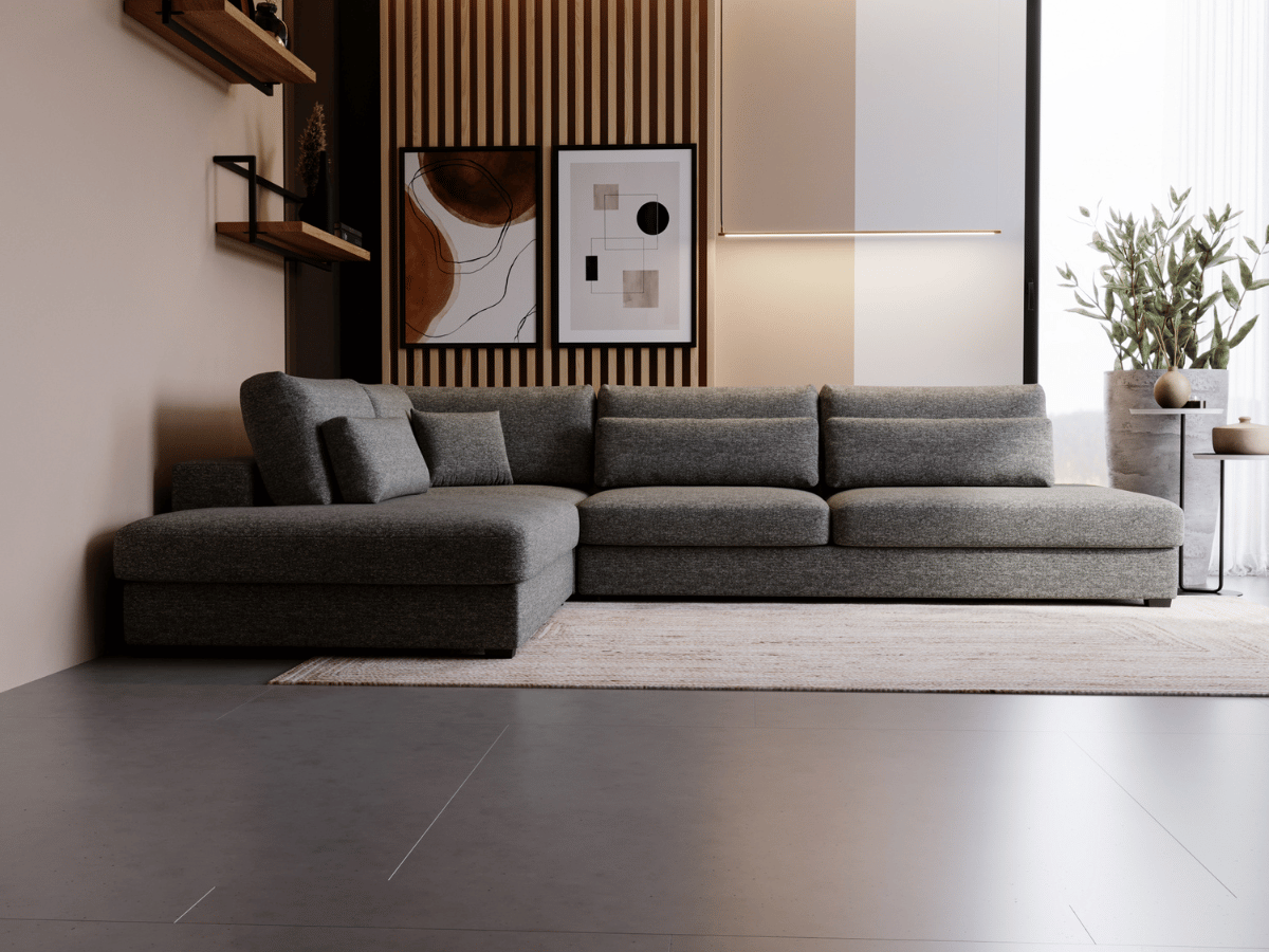 Canapé d'angle velours côtelé grand épaisseur VENDOME