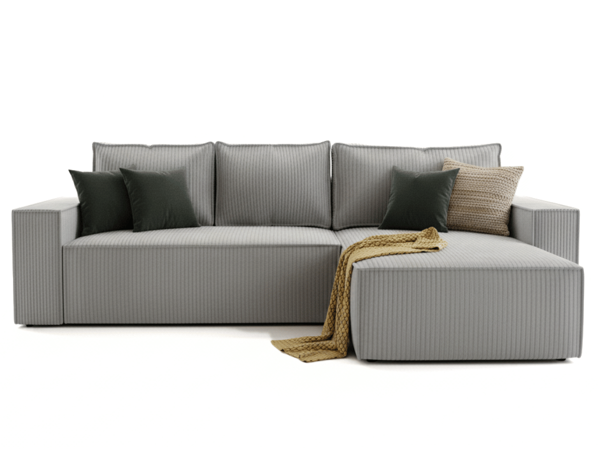Canapé d'angle convertible velours côtelé doux Rivoli