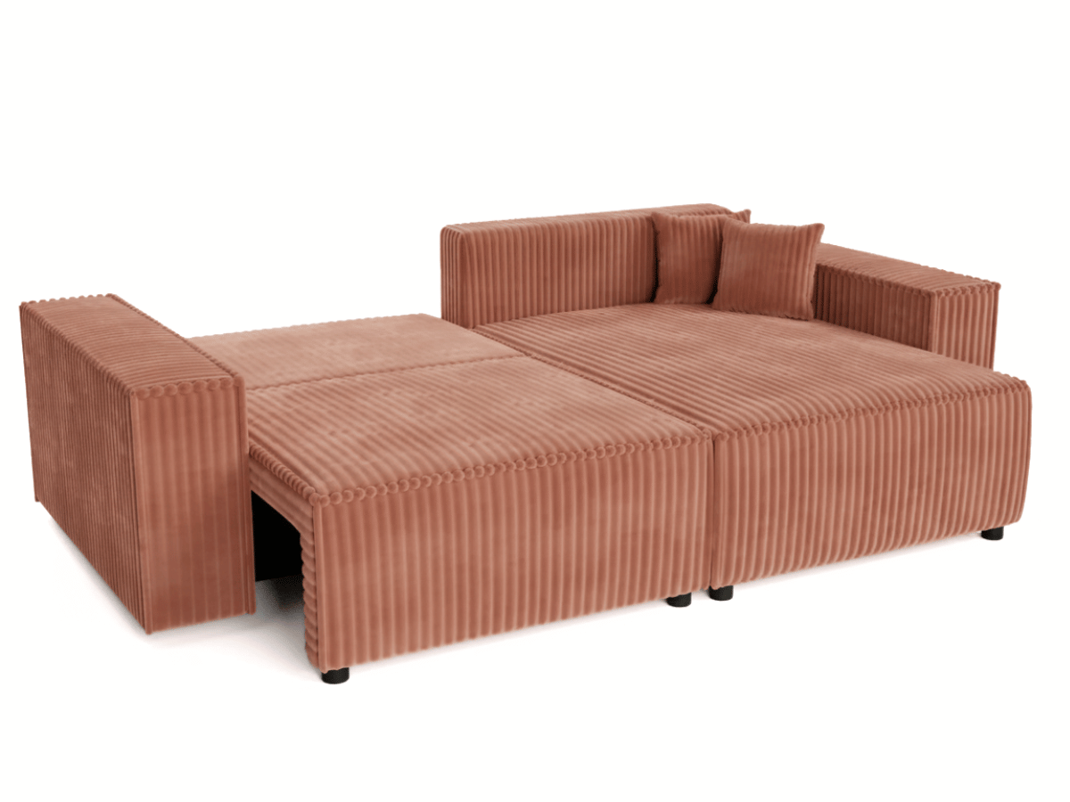 Canapé d'angle convertible velours côtelé doux Rivoli