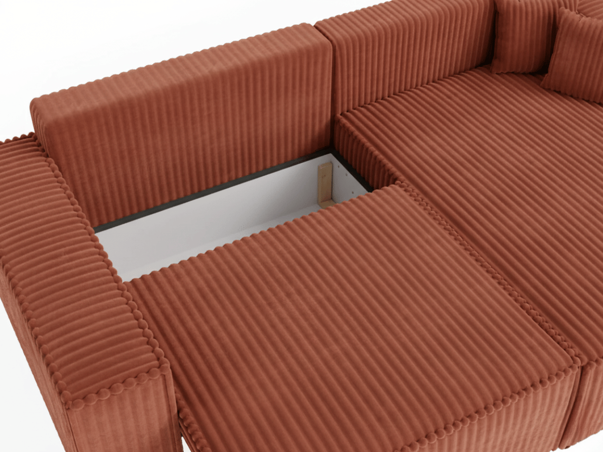 Canapé d'angle convertible velours côtelé doux Rivoli