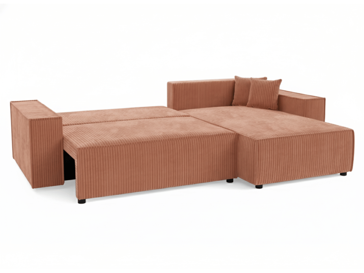 Canapé d'angle convertible velours côtelé doux Rivoli