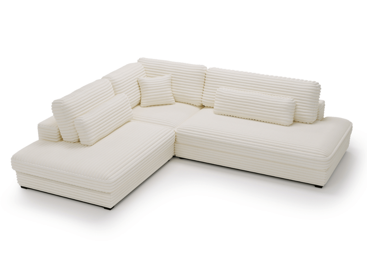 Canapé d'angle velours côtelé grand épaisseur VENDOME