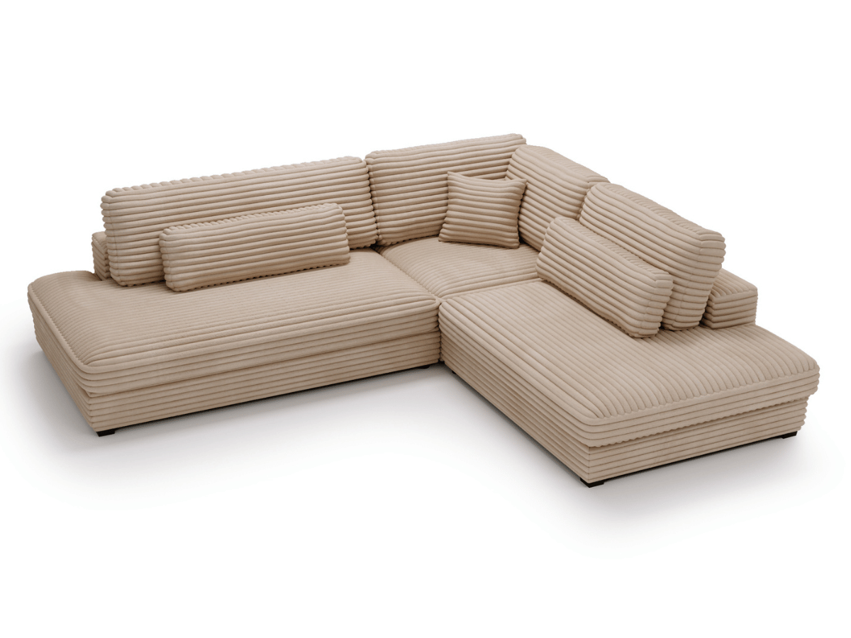 Canapé d'angle velours côtelé grand épaisseur VENDOME